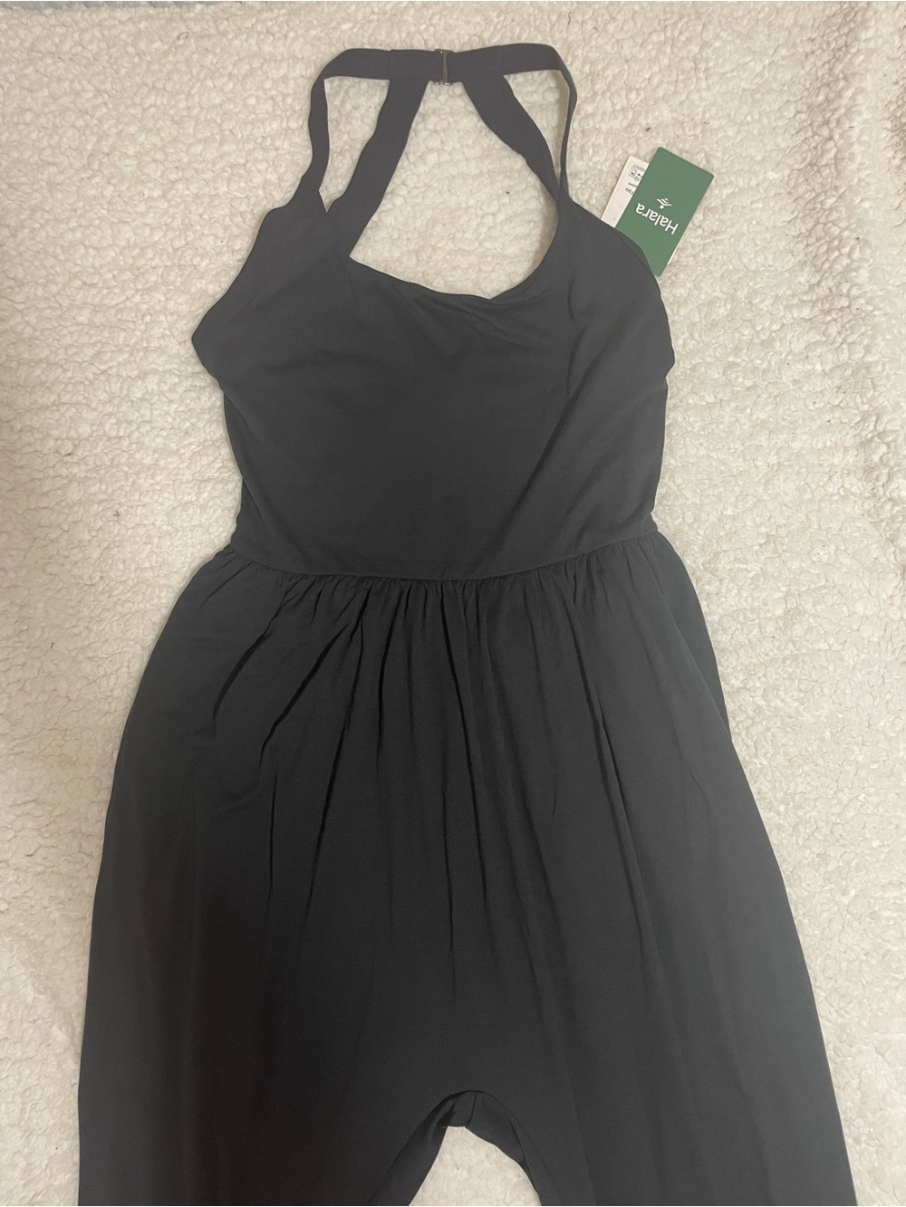 HALARA Black Sleeveless Halter Romper Jumpsuit